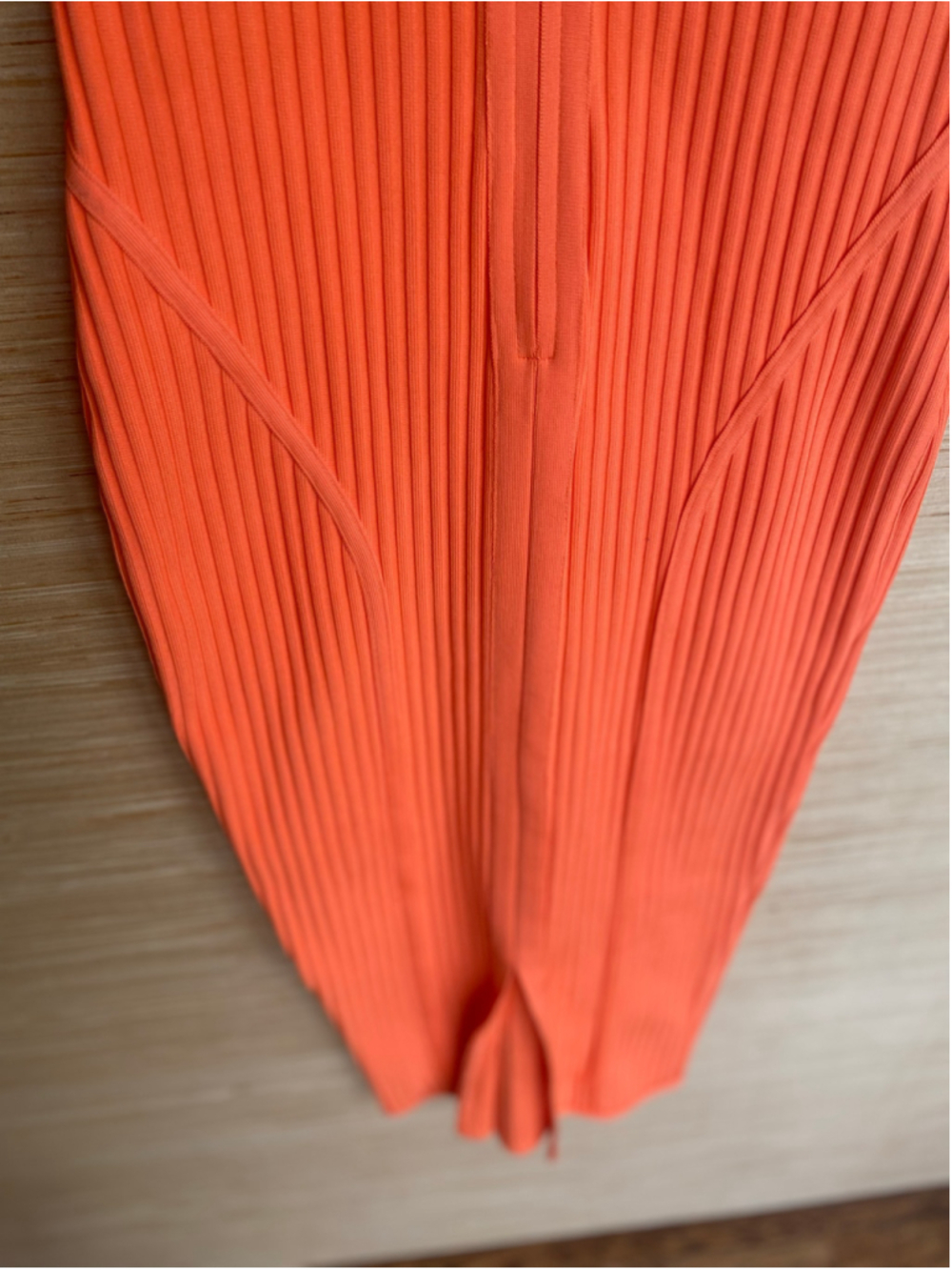 Fashion Nova Orange Ribbed Bodycon Midi Dress Y2K Vaca Party Glam Date Night - Picture 4 of 8